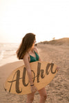 Girl With Surfboard At The Beach Psd