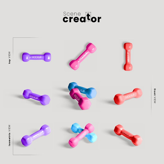 Girlish Colorful Weights Mock-Up Psd