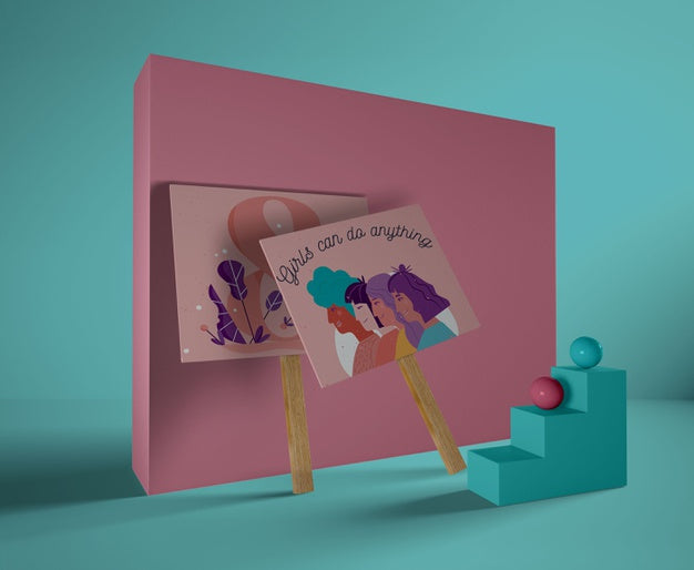 Girls Can Do Anything Women'S Day Mock-Up Psd