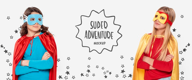 Girls Wearing Costumes Mock-Up Psd