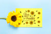 Give Thanks Mock-Up With Flower Psd
