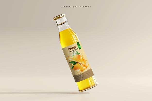 Glass Beverage Bottle Mockup Psd