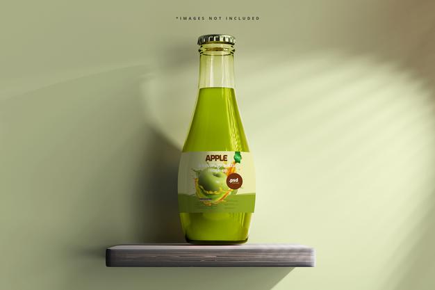 Glass Beverage Bottle Mockup Psd