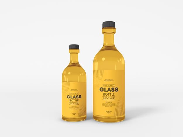 Glass Bottle Mockup Psd