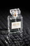 Glass Bottle Of Perfume Mock-Up With Clear Water Psd