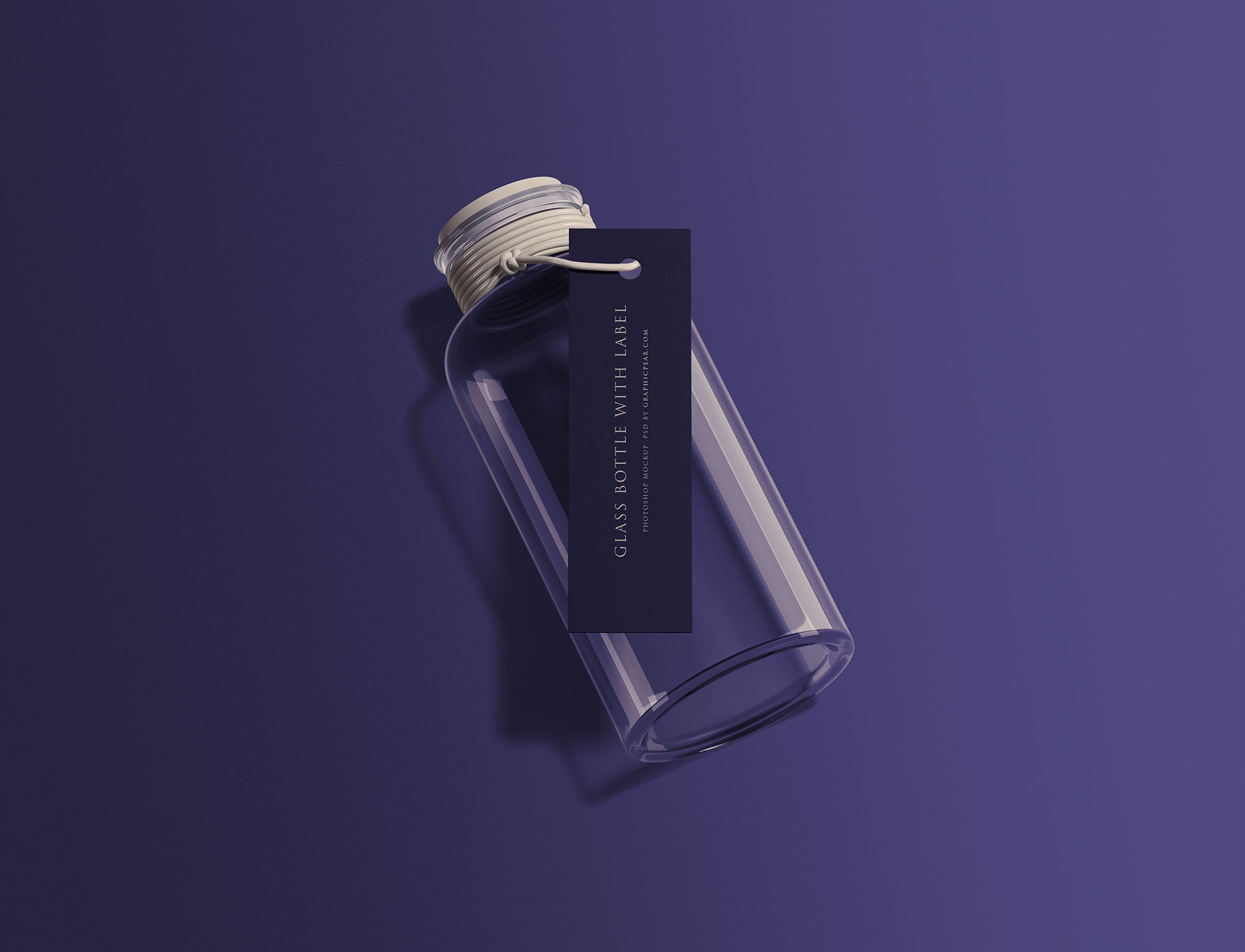 Glass Bottle With Tag Mockup