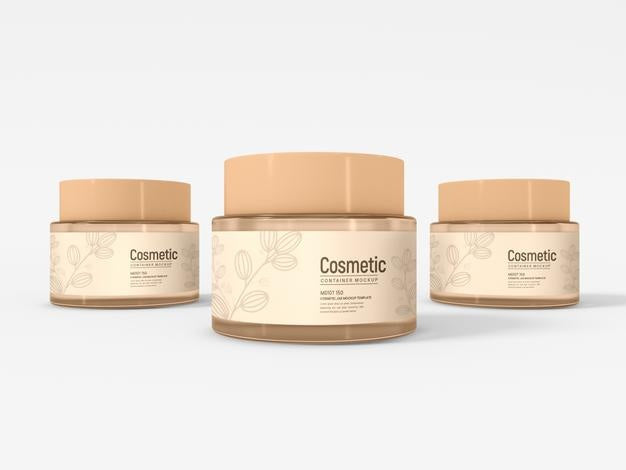 Glass Cosmetic Container Packaging Mockup Psd