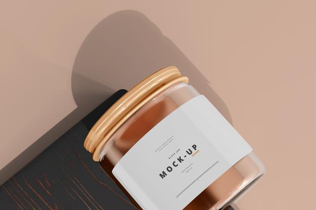 Glass Cosmetic Jar Mockup Psd