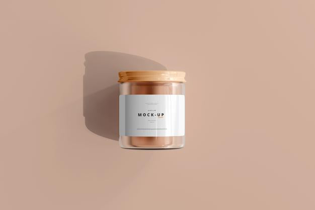 Glass Cosmetic Jar Mockup Psd