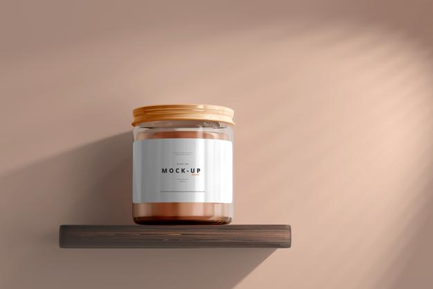 Glass Cosmetic Jar Mockup Psd