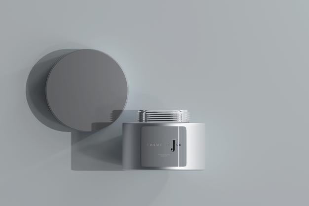 Glass Cosmetic Jar Mockup Psd