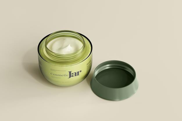Glass Cosmetic Jar Mockup Psd