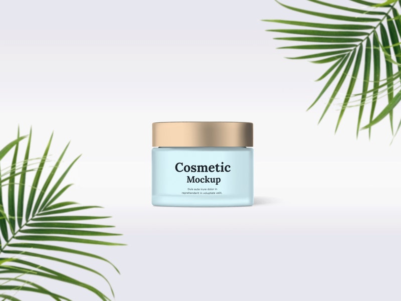 Glass Cosmetic Jar Mockup
