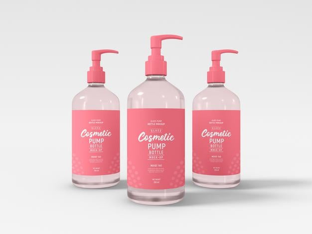 Glass Cosmetic Pump Bottle Packaging Mockup Psd
