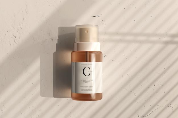 Glass Cosmetic Spray Bottle Mockup Psd