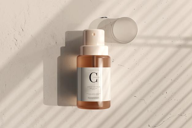 Glass Cosmetic Spray Bottle Mockup Psd