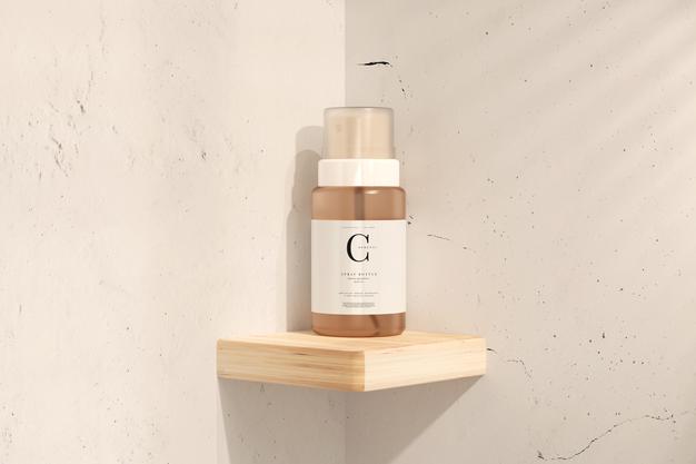 Glass Cosmetic Spray Bottle Mockup Psd