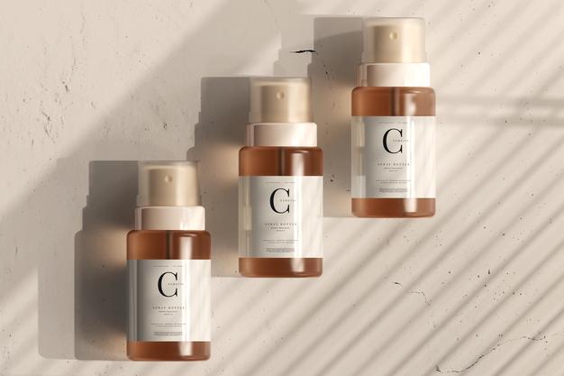 Glass Cosmetic Spray Bottle Mockup Psd