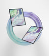 Glass In Circle Shape With Tablet Collection Psd