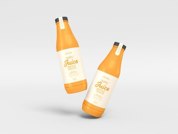 Glass Juice Bottle Mockup Psd