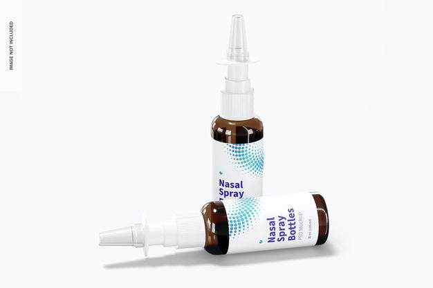 Glass Nasal Spray Bottles Mockup Psd