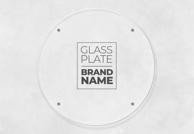 Glass Round Plate For Brand Mockup Psd