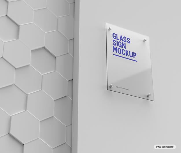 Glass Sign Mockup Psd