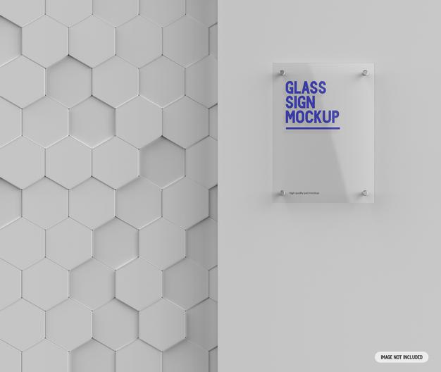 Glass Sign Mockup Psd