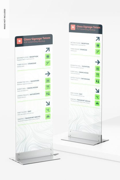 Glass Signage Totem Mockup Psd