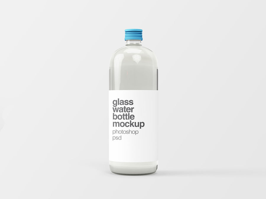 Glass Water Bottle Mockup