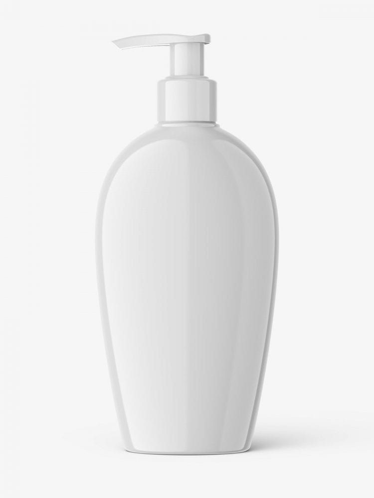 Glossy Cosmetic Bottle With Pump Mockup