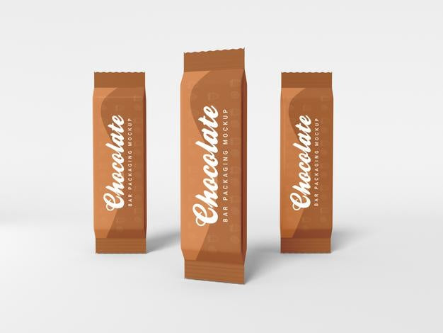 Glossy Foil Chocolate Bar Packaging Mockup Psd