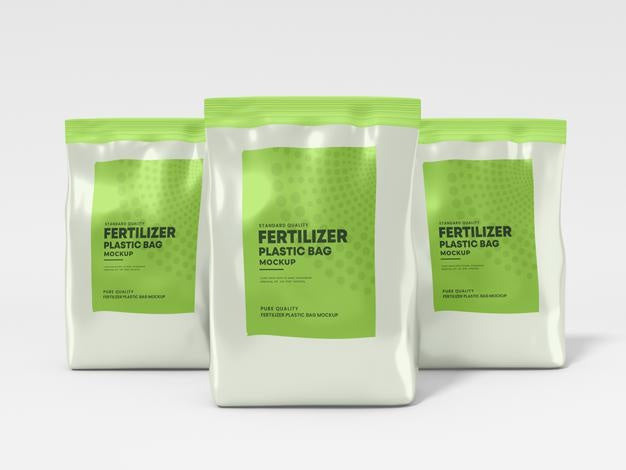 Glossy Foil Fertilizer Bag Mockup Psd