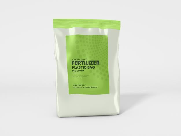 Glossy Foil Fertilizer Bag Mockup Psd