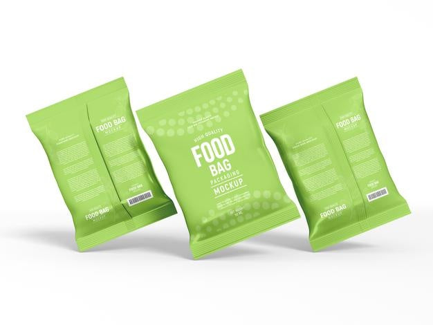 Glossy Foil Food Bag Packaging Mockup Psd