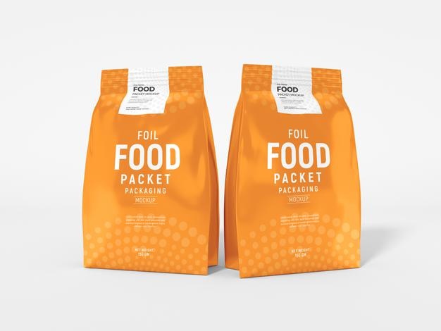 Glossy Foil Food Packet Mockup Psd