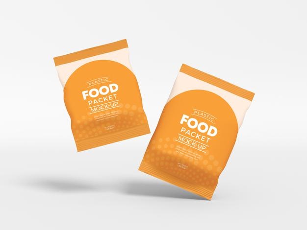Glossy Foil Food Packet Mockup Psd