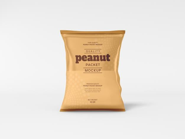 Glossy Foil Peanut Packaging Mockup Psd