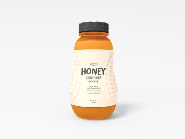 Glossy Honey Bottle Jar Packaging Mockup Psd