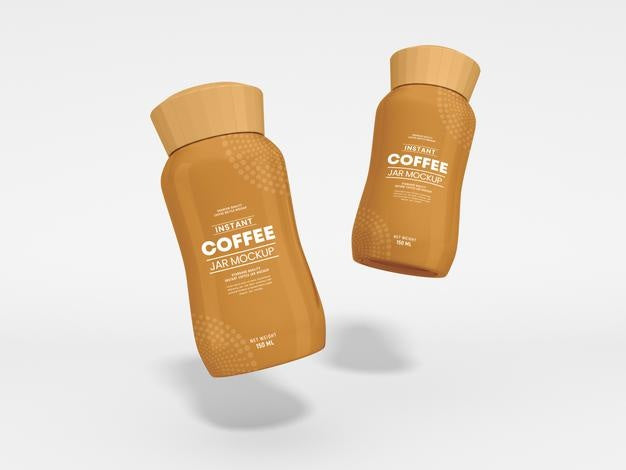 Glossy Instant Coffee Jar Packaging Mockup Psd