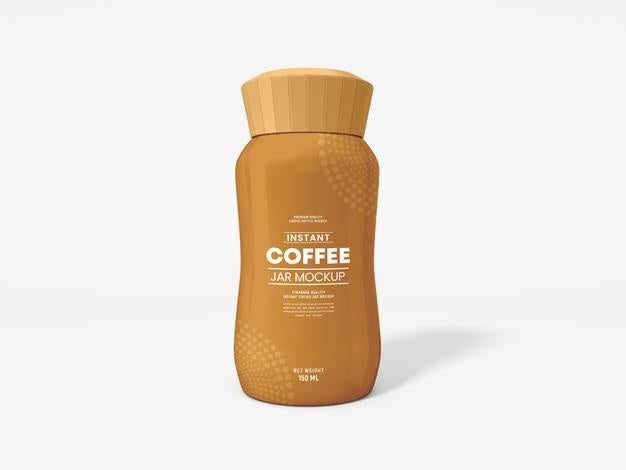 Glossy Instant Coffee Jar Packaging Mockup Psd