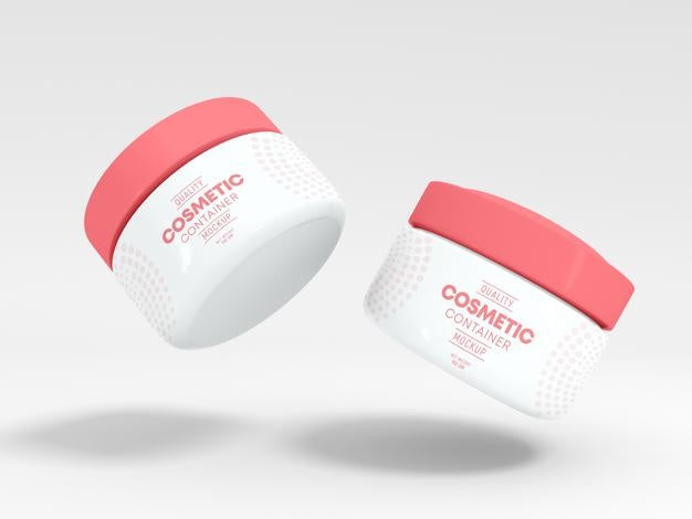 Glossy Plastic Cosmetic Container Mockup Psd