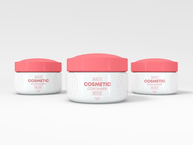 Glossy Plastic Cosmetic Container Mockup Psd