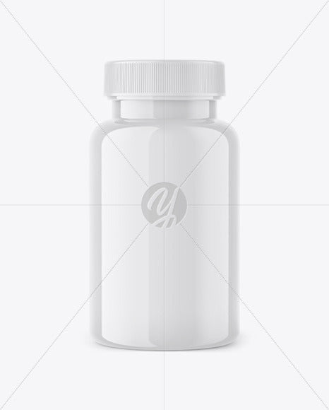 Glossy Plastic Pills Bottle Mockup