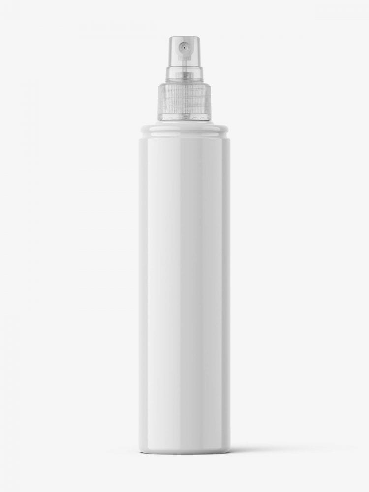 Glossy Spray Bottle Mockup