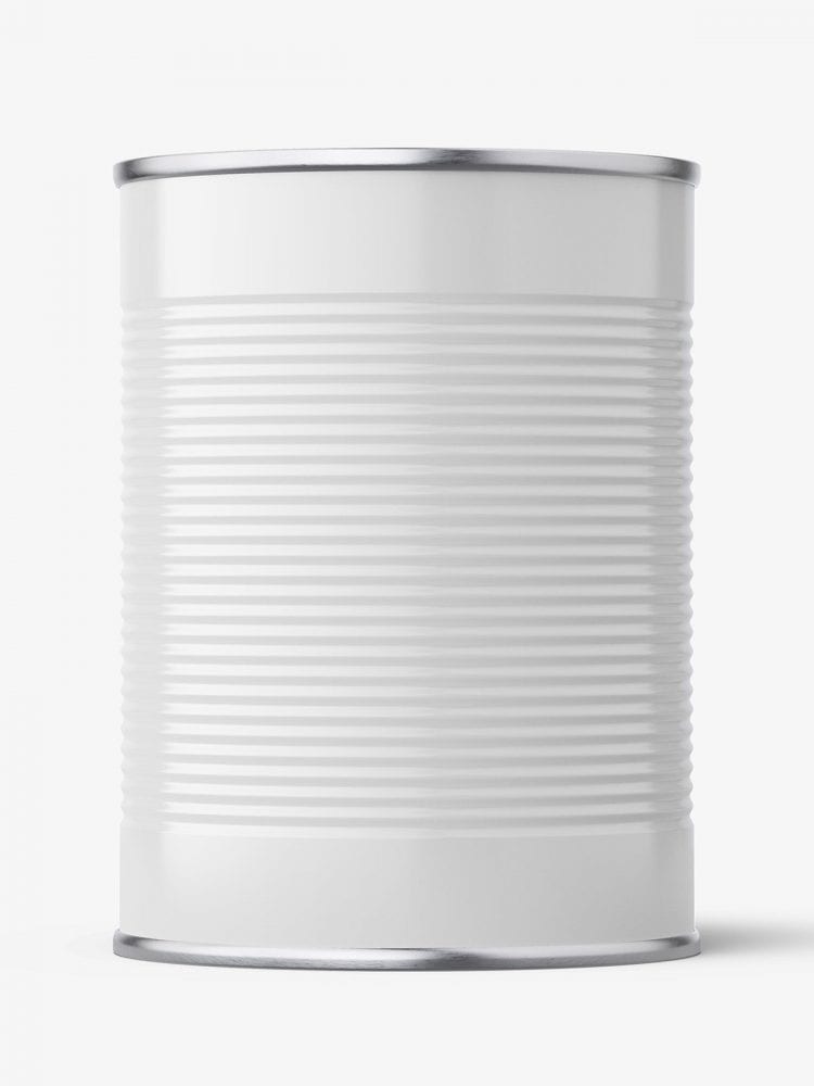 Glossy Tin Can Mockup / 580 Ml