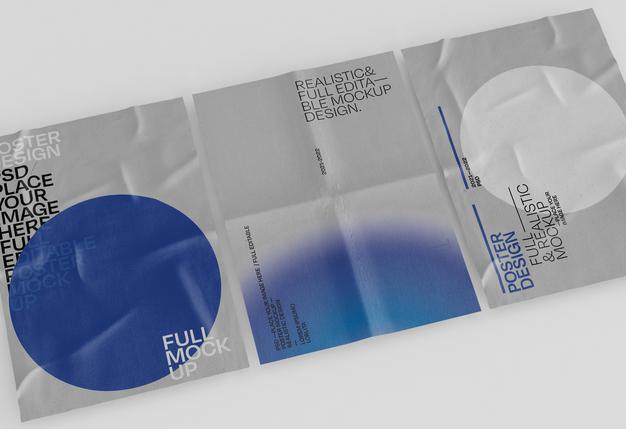 Glued Poster Mockup Psd