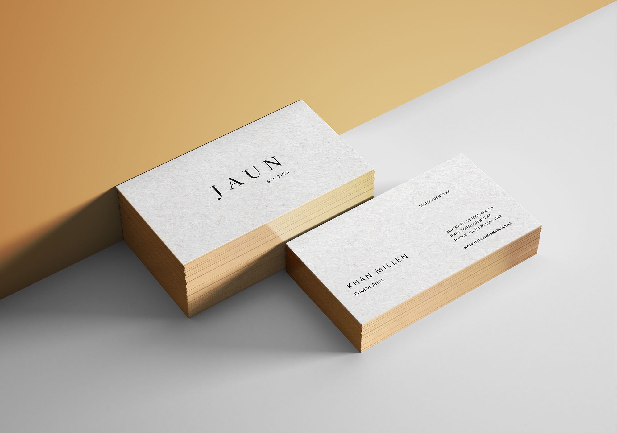 Gold Edges Business Card Mockup