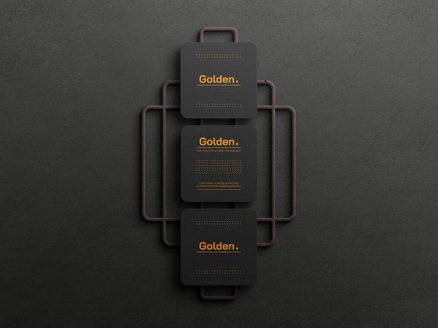 Gold Foil Luxury Business Card Mockup Psd