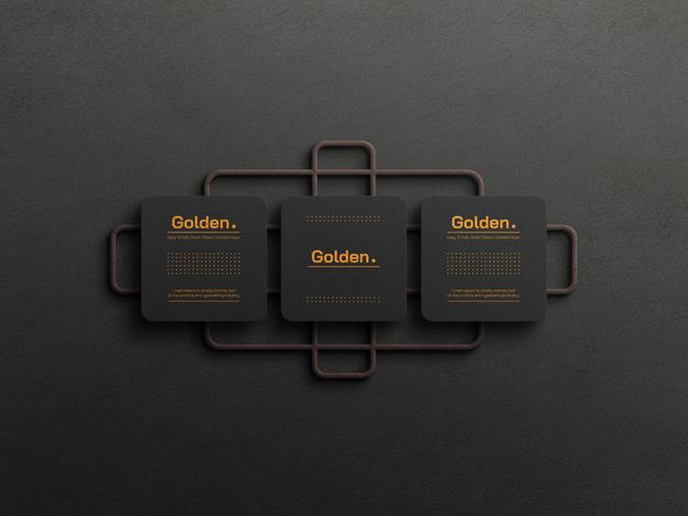 Gold Foil Luxury Business Card Mockup Psd